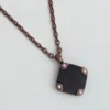 Carbon Fiber Detailed 65 cm Steel Necklace
