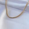 Stainless Steel Gold Color Twisted Design 45 cm Women’s Necklace