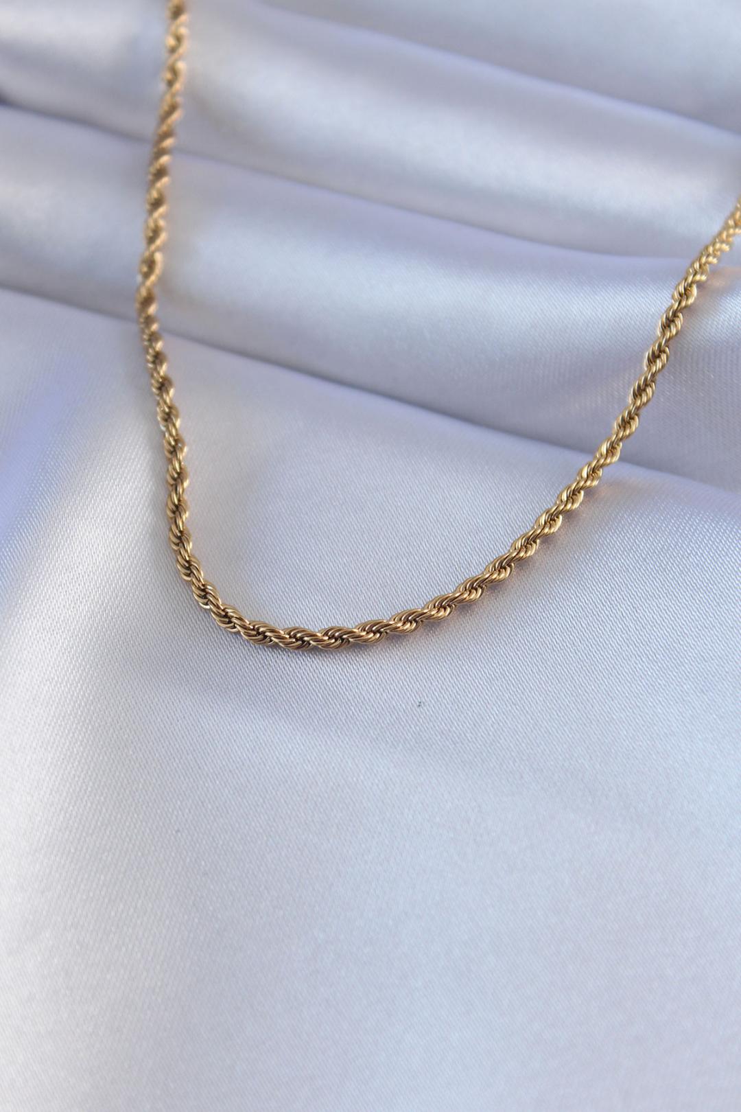 Stainless Steel Gold Color Twisted Design 45 cm Women’s Necklace