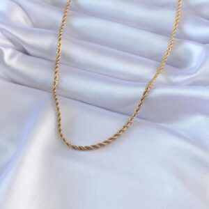 Stainless Steel Gold Color Twisted Design 45 cm Women’s Necklace