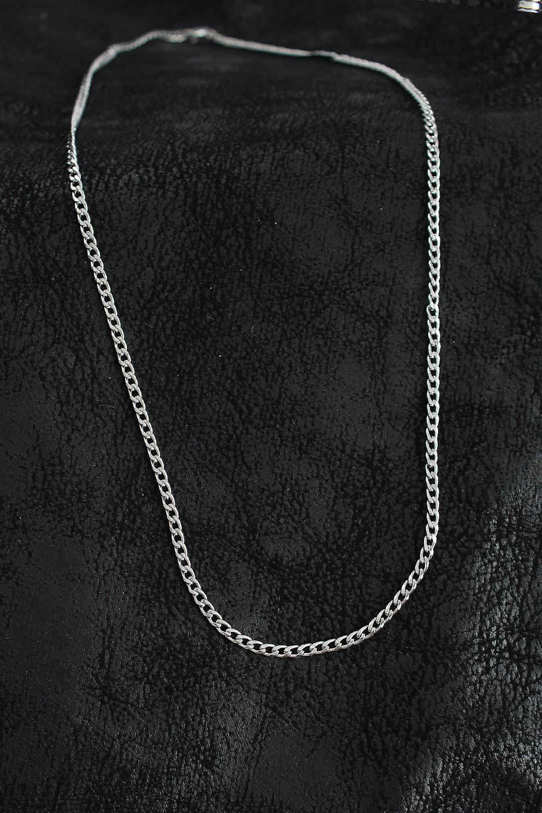 316L Stainless Steel Thin Classic Chain Model Silver Color Men’s Necklace