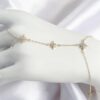 Gold Color Women’s Hand Chain with Brass and Zircon Stone North Star Design