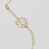 Life Flower 18 Karat Yellow Gold Plated 19 cm Silver Luck Bracelet