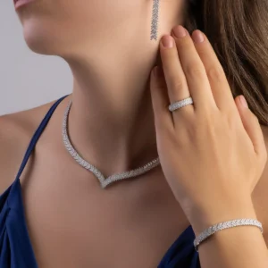 Mary 18 Karat White Gold Plated Silver Bracelet
