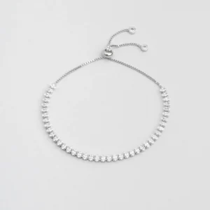 Modern Design 18K White Gold Plated Adjustable Silver Waterway Bracelet