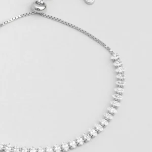 Modern Design 18K White Gold Plated Adjustable Silver Waterway Bracelet