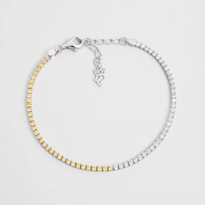 Maia 18 Karat White Gold Plated 19 cm Silver Waterway Bracelet