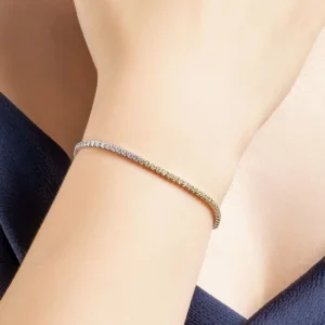 Maia 18 Karat White Gold Plated 19 cm Silver Waterway Bracelet