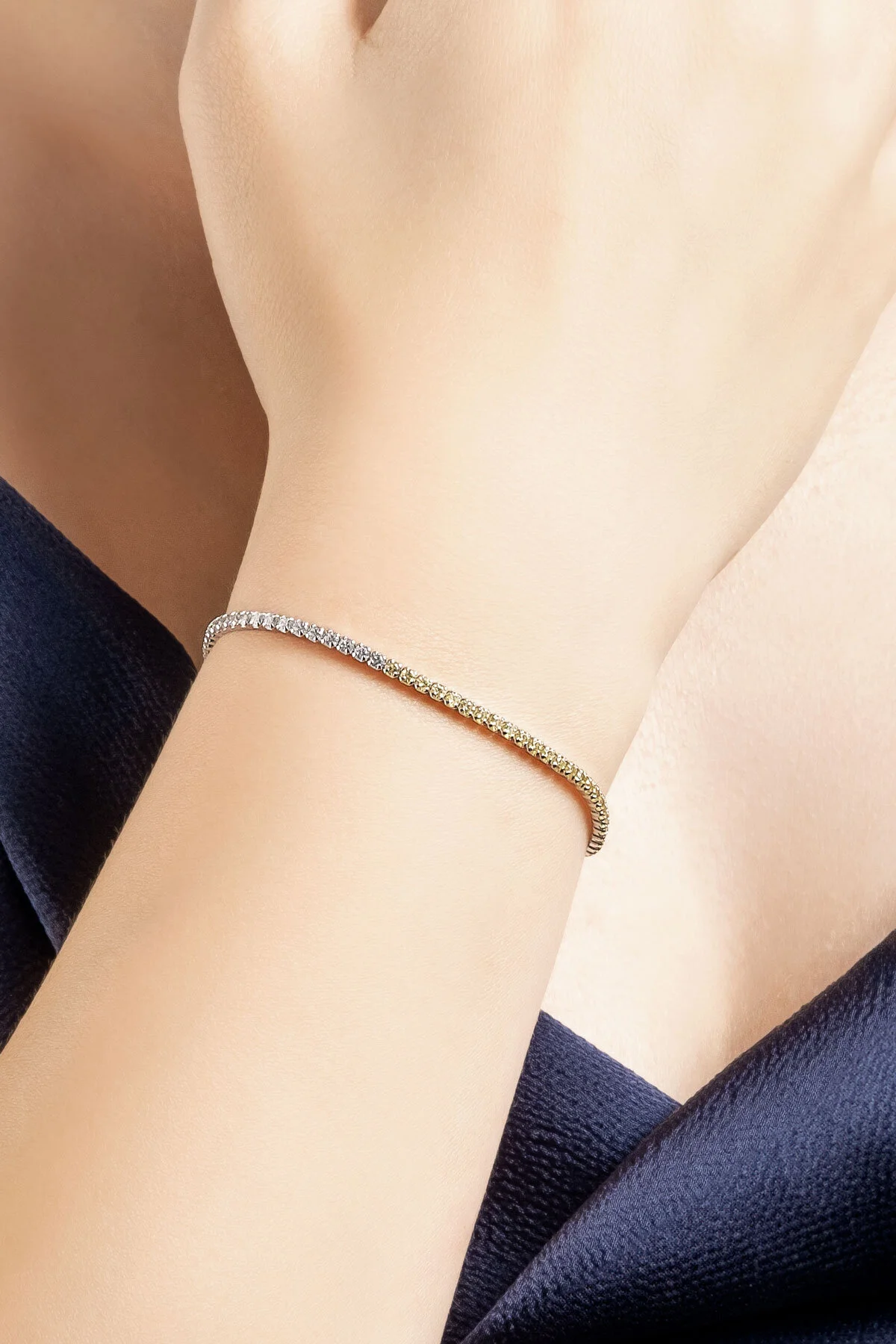 Maia 18 Karat White Gold Plated 19 cm Silver Waterway Bracelet - Image 2