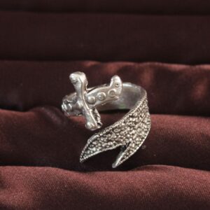 Silver Color Adjustable Men’s Ring with Sword Figure