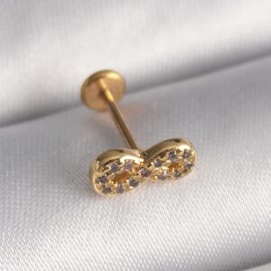 Gold Color Zircon Stone Infinity Design Tragus Piercing
