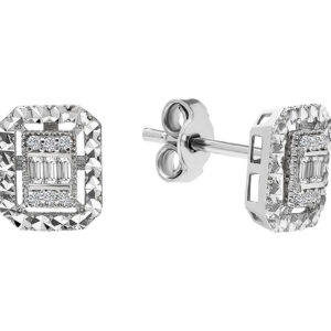 1 Carat Effect Baguette Diamond Earrings